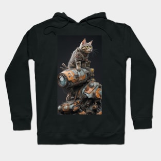 Cyborg Cat and Robot Hoodie